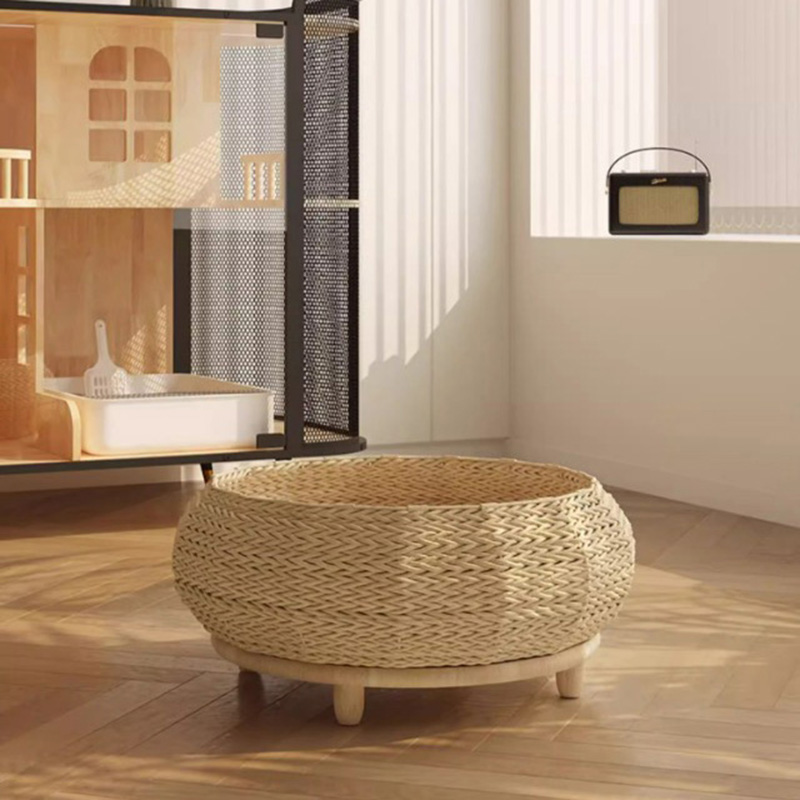 수제 천연 크래프트 종이 둥지 짠 고양이 개 침대 수제 천연 크래프트 종이 둥지 짠 고양이 개 침대