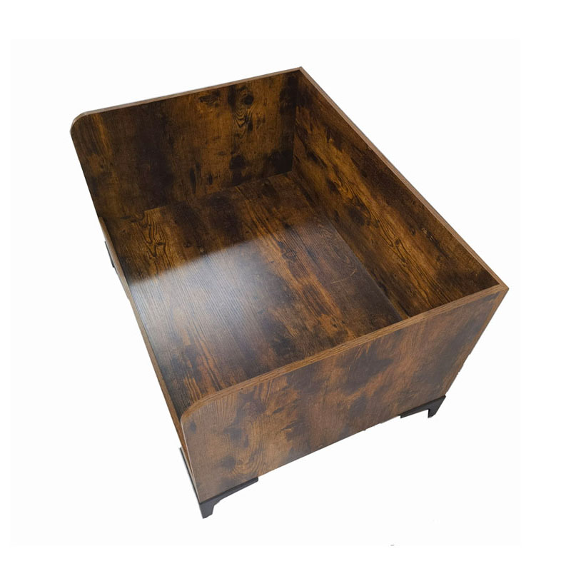 프레임이있는 현대의 실내 나무 높은 개 침대 프레임이있는 현대의 실내 나무 높은 개 침대