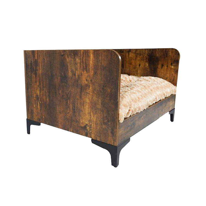 프레임이있는 현대의 실내 나무 높은 개 침대 프레임이있는 현대의 실내 나무 높은 개 침대