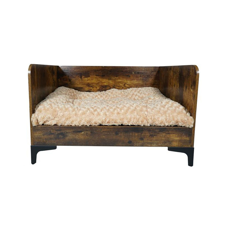 프레임이있는 현대의 실내 나무 높은 개 침대 프레임이있는 현대의 실내 나무 높은 개 침대