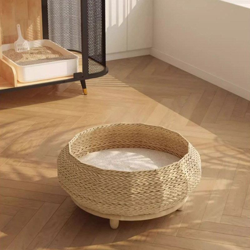 수제 천연 크래프트 종이 둥지 짠 고양이 개 침대 수제 천연 크래프트 종이 둥지 짠 고양이 개 침대