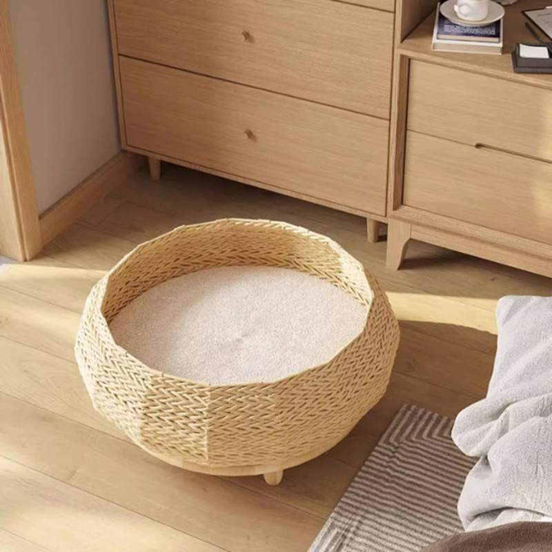 수제 천연 크래프트 종이 둥지 짠 고양이 개 침대 수제 천연 크래프트 종이 둥지 짠 고양이 개 침대