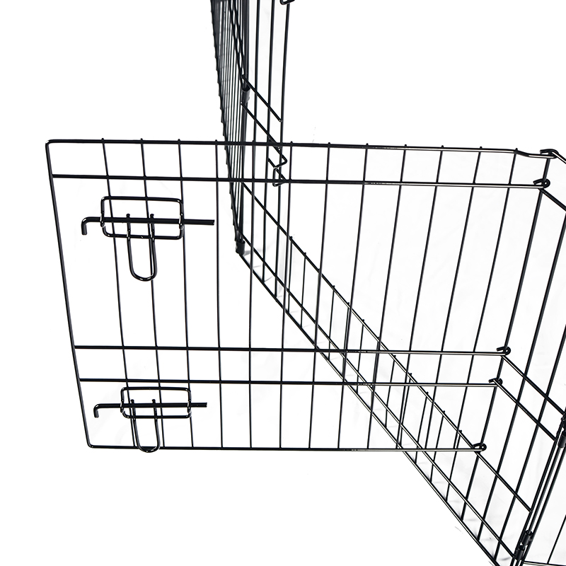 상단 커버 및 하단 패드가있는 8 패널 접이식 와이어 금속 개 플레이 펜 상단 커버 및 하단 패드가있는 8 패널 접이식 와이어 금속 개 플레이 펜