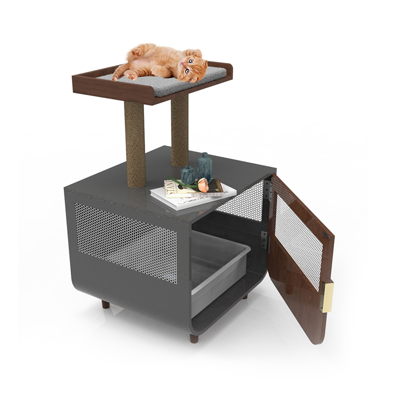 쓰레기 캐비닛이있는 나무 숨겨진 화장실 가구 고양이 케이지 쓰레기 캐비닛이있는 나무 숨겨진 화장실 가구 고양이 케이지