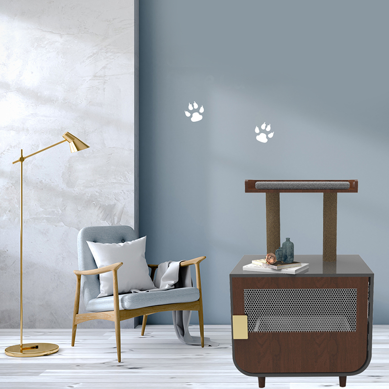 쓰레기 캐비닛이있는 나무 숨겨진 화장실 가구 고양이 케이지 쓰레기 캐비닛이있는 나무 숨겨진 화장실 가구 고양이 케이지