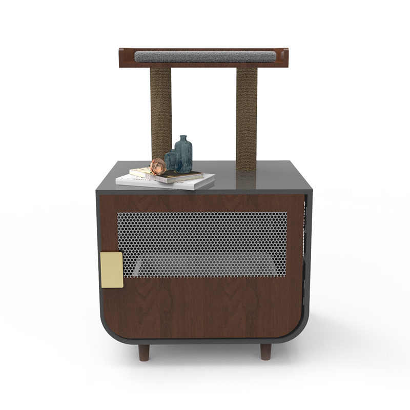 쓰레기 캐비닛이있는 나무 숨겨진 화장실 가구 고양이 케이지 쓰레기 캐비닛이있는 나무 숨겨진 화장실 가구 고양이 케이지