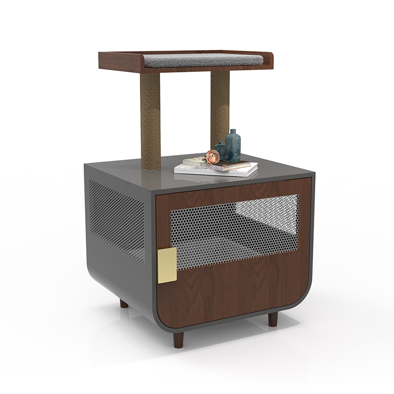 쓰레기 캐비닛이있는 나무 숨겨진 화장실 가구 고양이 케이지 쓰레기 캐비닛이있는 나무 숨겨진 화장실 가구 고양이 케이지