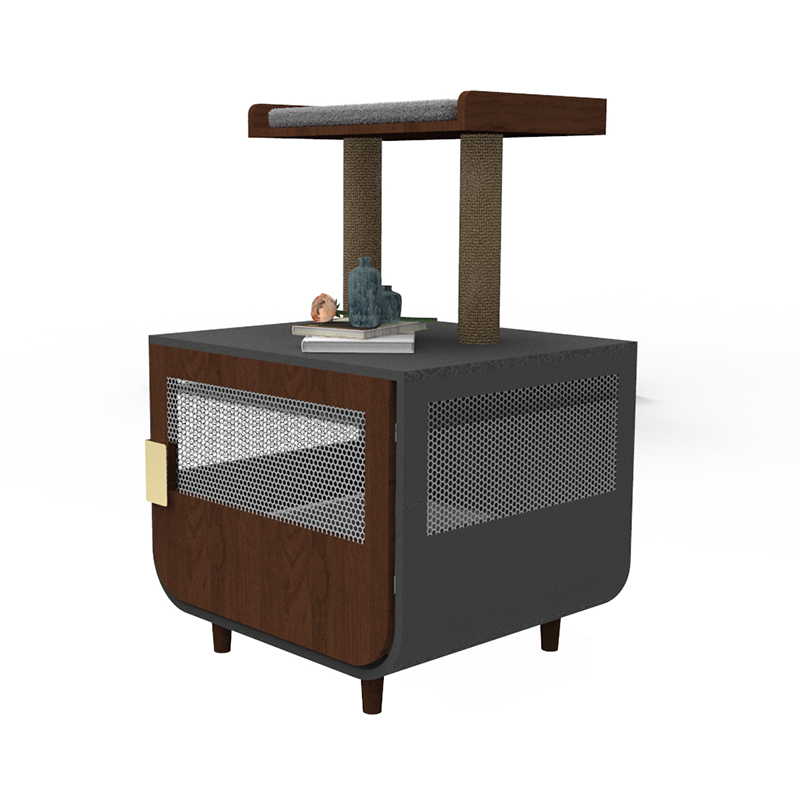 쓰레기 캐비닛이있는 나무 숨겨진 화장실 가구 고양이 케이지 쓰레기 캐비닛이있는 나무 숨겨진 화장실 가구 고양이 케이지