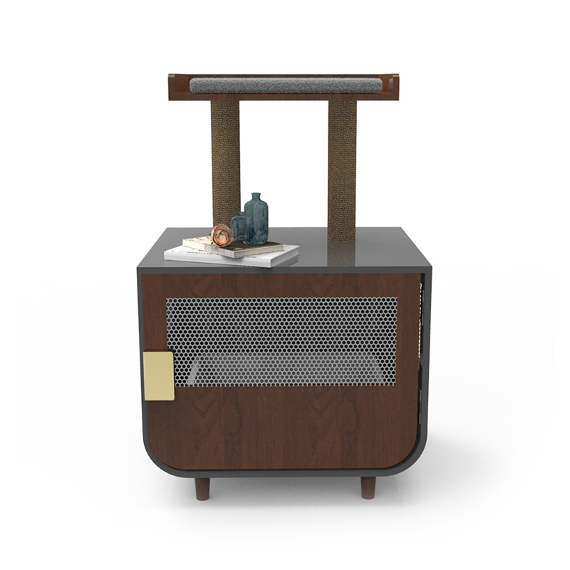 쓰레기 캐비닛이있는 나무 숨겨진 화장실 가구 고양이 케이지 쓰레기 캐비닛이있는 나무 숨겨진 화장실 가구 고양이 케이지