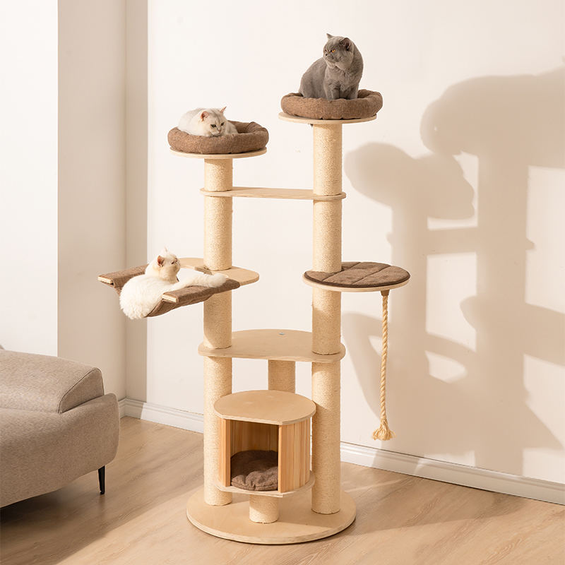 바닥에서 천장까지 내려 오는 나무 콘도 등반 프레임 고양이 나무 탑 바닥에서 천장까지 내려 오는 나무 콘도 등반 프레임 고양이 나무 탑
