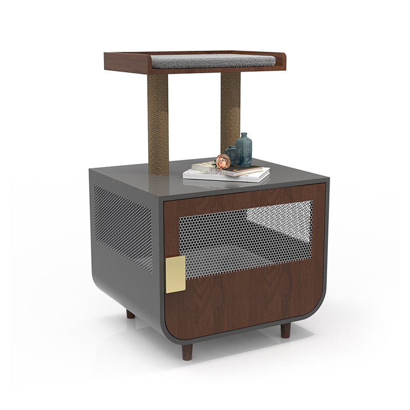 쓰레기 캐비닛이있는 나무 숨겨진 화장실 가구 고양이 케이지 쓰레기 캐비닛이있는 나무 숨겨진 화장실 가구 고양이 케이지