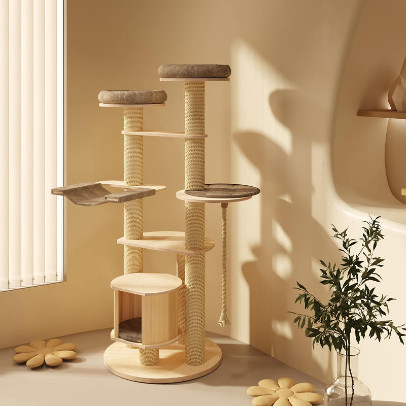바닥에서 천장까지 내려 오는 나무 콘도 등반 프레임 고양이 나무 탑 바닥에서 천장까지 내려 오는 나무 콘도 등반 프레임 고양이 나무 탑