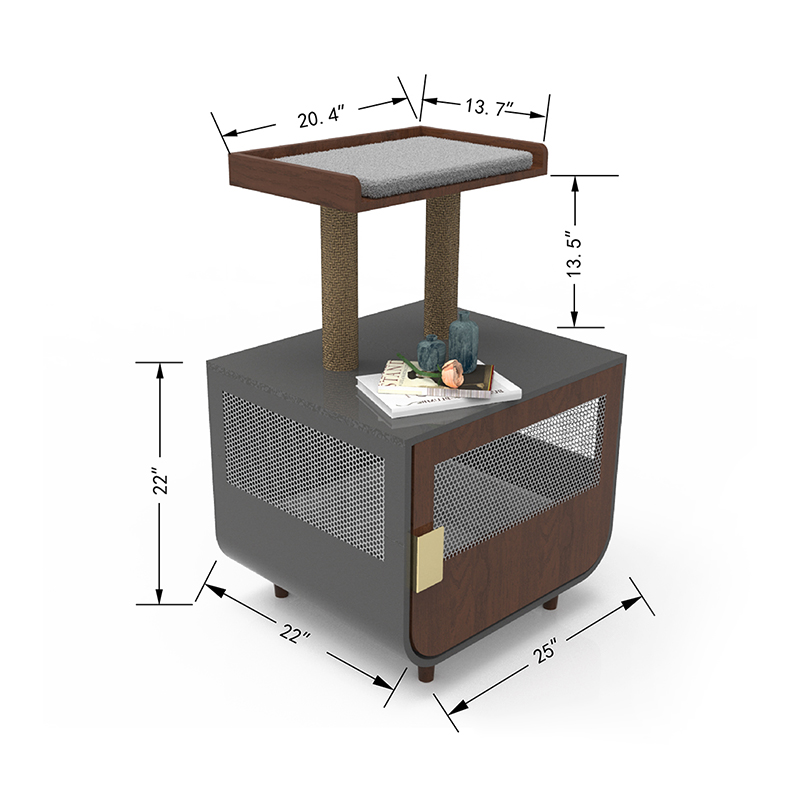 쓰레기 캐비닛이있는 나무 숨겨진 화장실 가구 고양이 케이지 쓰레기 캐비닛이있는 나무 숨겨진 화장실 가구 고양이 케이지