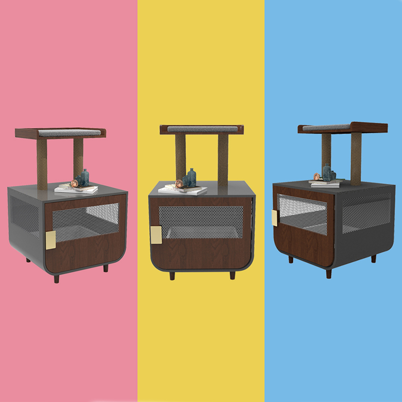 쓰레기 캐비닛이있는 나무 숨겨진 화장실 가구 고양이 케이지 쓰레기 캐비닛이있는 나무 숨겨진 화장실 가구 고양이 케이지