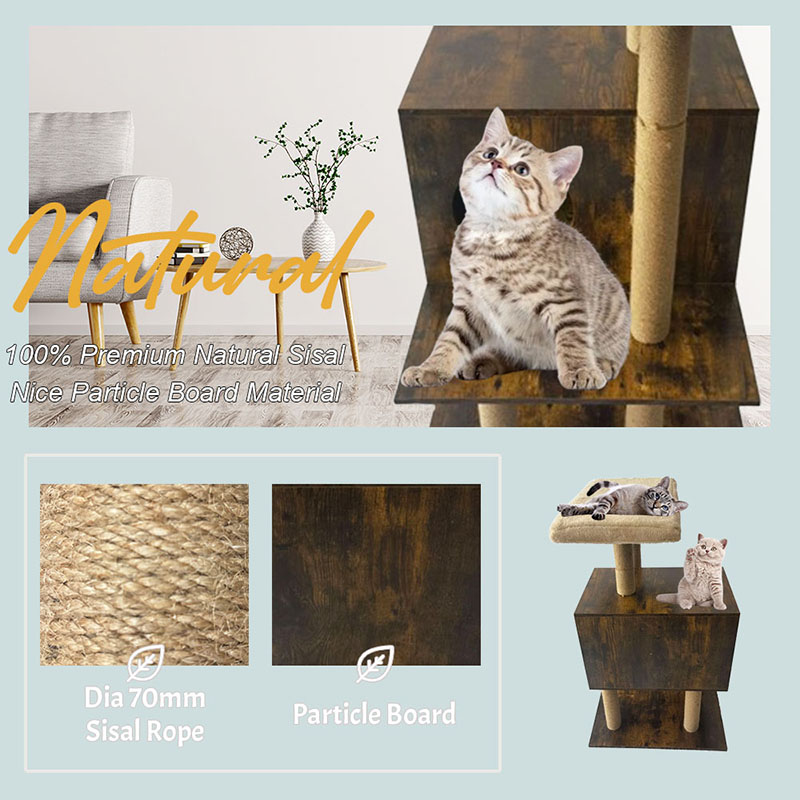 나무 타워 고양이 집 사이알 긁힘 포스트 고양이 나무 등반 프레임 나무 타워 고양이 집 사이알 긁힘 포스트 고양이 나무 등반 프레임