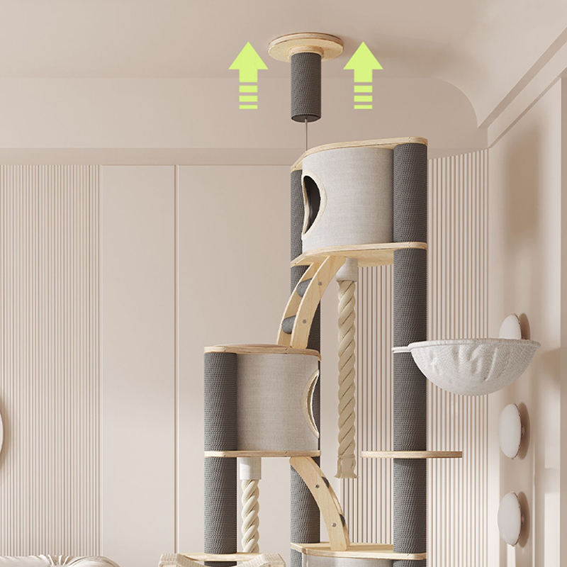 타워 바닥에서 천장까지 실내 단단한 나무 등반 프레임 고양이 나무 타워 바닥에서 천장까지 실내 단단한 나무 등반 프레임 고양이 나무