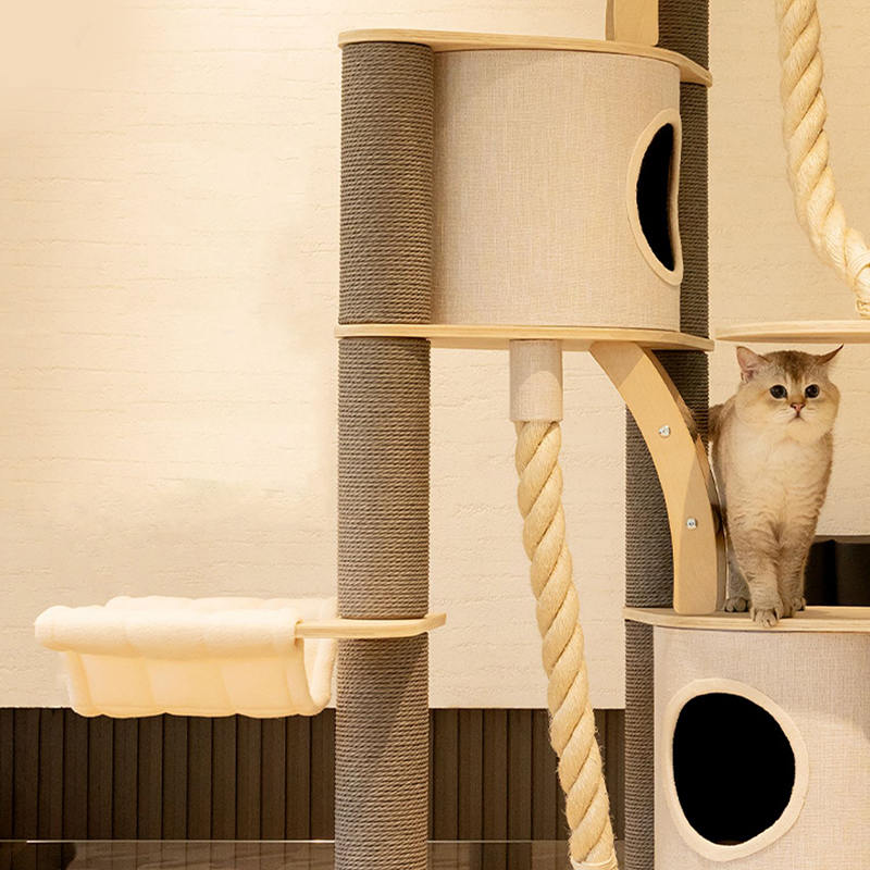 타워 바닥에서 천장까지 실내 단단한 나무 등반 프레임 고양이 나무 타워 바닥에서 천장까지 실내 단단한 나무 등반 프레임 고양이 나무