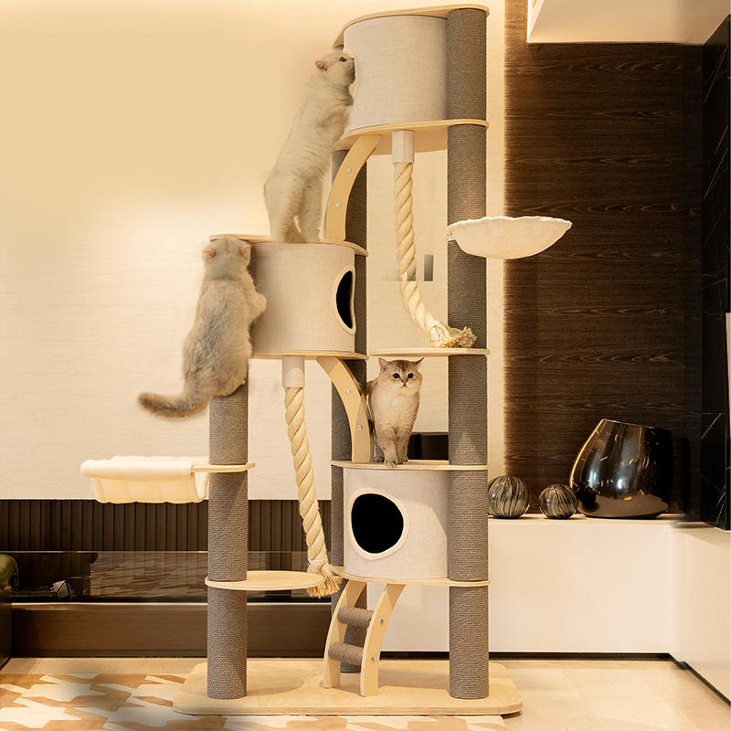 타워 바닥에서 천장까지 실내 단단한 나무 등반 프레임 고양이 나무 타워 바닥에서 천장까지 실내 단단한 나무 등반 프레임 고양이 나무