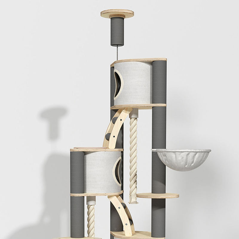 타워 바닥에서 천장까지 실내 단단한 나무 등반 프레임 고양이 나무 타워 바닥에서 천장까지 실내 단단한 나무 등반 프레임 고양이 나무
