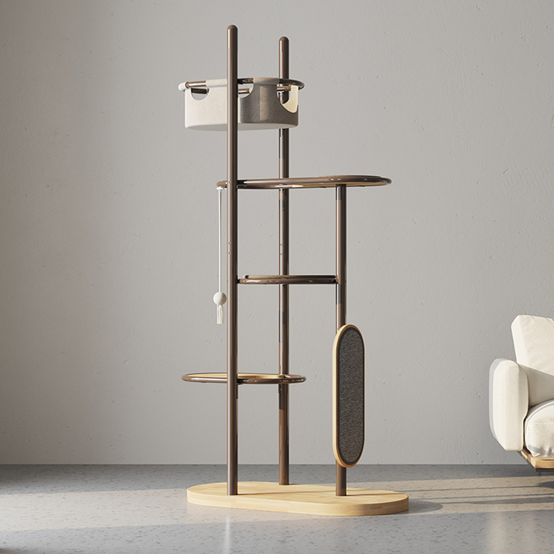 바닥에서 천장까지 키 큰 실내 고무 나무 고양이 나무 타워 콘도가있는 수면 바구니 바닥에서 천장까지 키 큰 실내 고무 나무 고양이 나무 타워 콘도가있는 수면 바구니