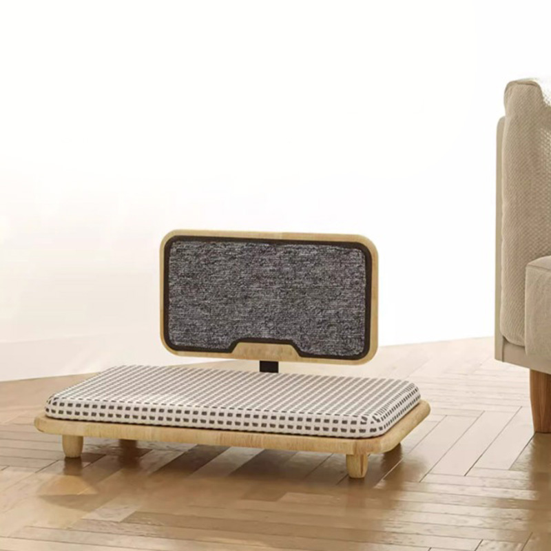 긁힘 보드가있는 단단한 나무 아늑한 고양이 침대 둥지 긁힘 보드가있는 단단한 나무 아늑한 고양이 침대 둥지