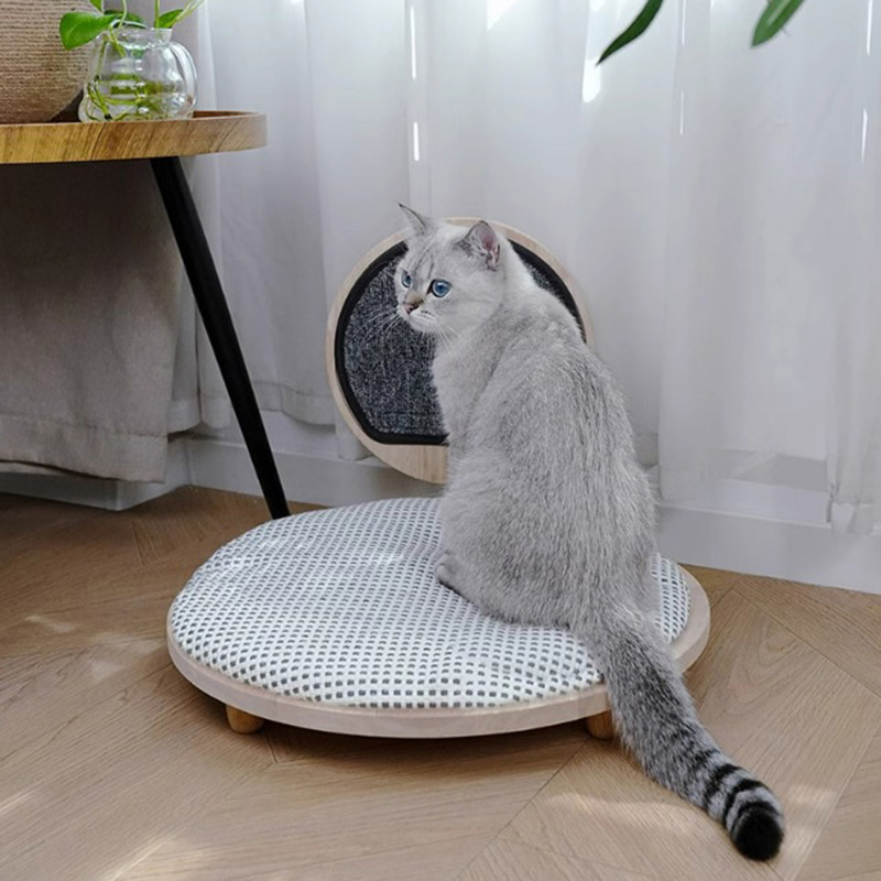 긁힘 보드가있는 단단한 나무 아늑한 고양이 침대 둥지 긁힘 보드가있는 단단한 나무 아늑한 고양이 침대 둥지