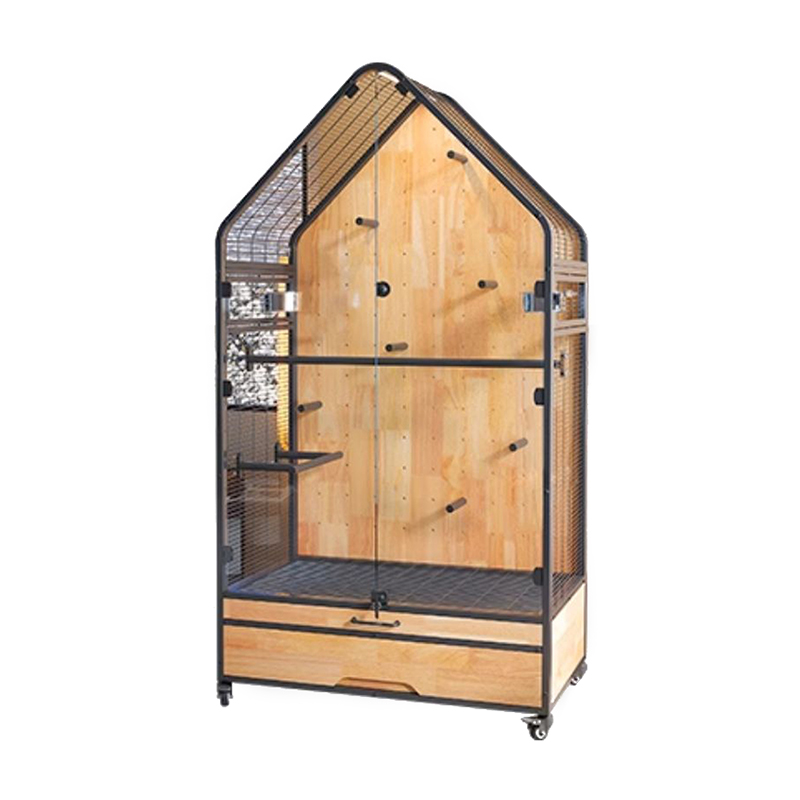 목재 및 스틸 케이지 대형 탈착식 DIY 빌라 앵무새 조류 사육 케이지 스탠드 휠