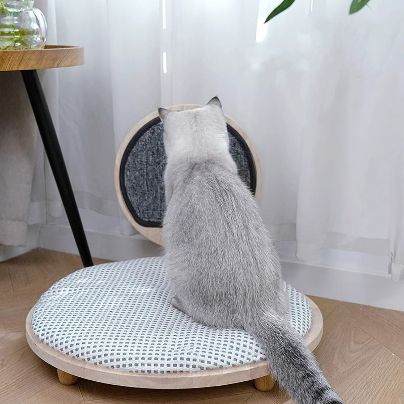 긁힘 보드가있는 단단한 나무 아늑한 고양이 침대 둥지 긁힘 보드가있는 단단한 나무 아늑한 고양이 침대 둥지