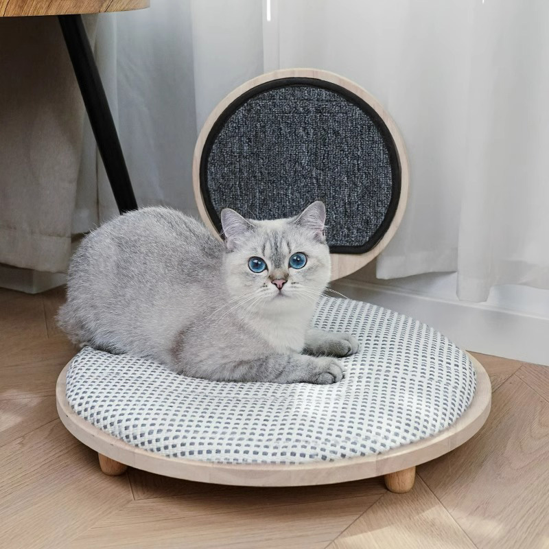 긁힘 보드가있는 단단한 나무 아늑한 고양이 침대 둥지 긁힘 보드가있는 단단한 나무 아늑한 고양이 침대 둥지