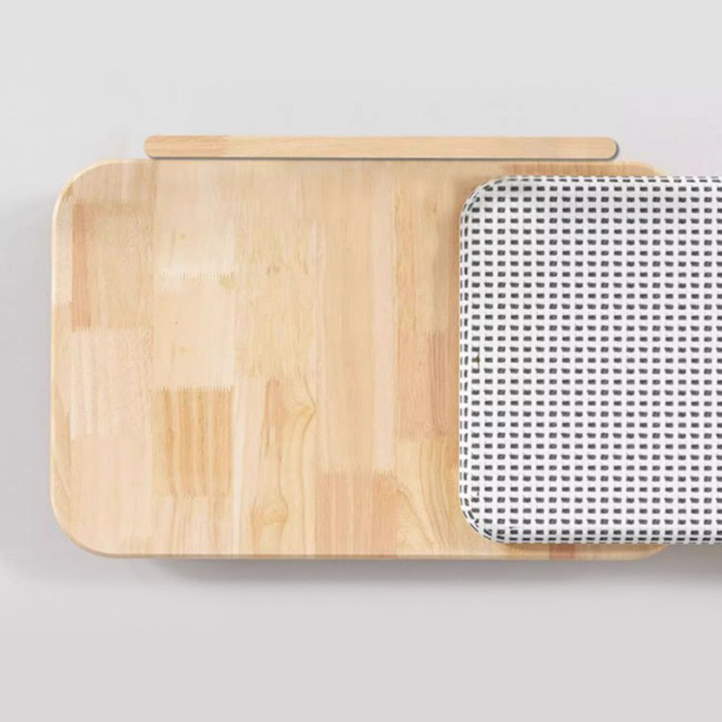 긁힘 보드가있는 단단한 나무 아늑한 고양이 침대 둥지 긁힘 보드가있는 단단한 나무 아늑한 고양이 침대 둥지