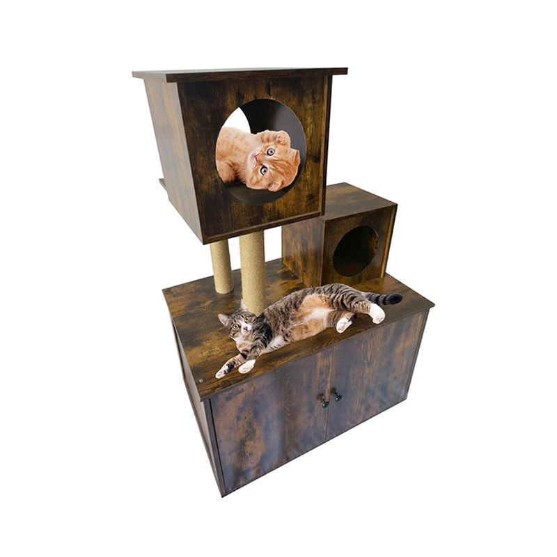 나무 고양이 집 타워 실내 고양이 나무 등반 프레임이있는 쓰레기통 나무 고양이 집 타워 실내 고양이 나무 등반 프레임이있는 쓰레기통