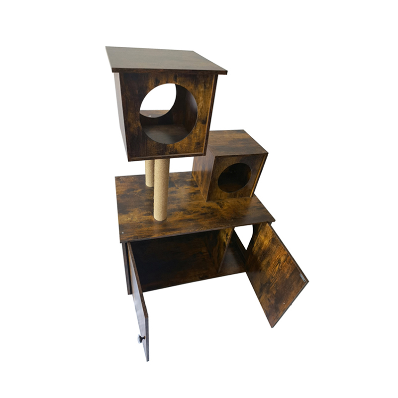 나무 고양이 집 타워 실내 고양이 나무 등반 프레임이있는 쓰레기통 나무 고양이 집 타워 실내 고양이 나무 등반 프레임이있는 쓰레기통