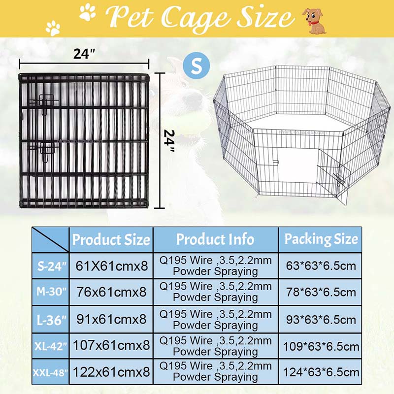 8 패널 금속 애완 동물 울타리 접이식 와이어 개 8 패널 금속 애완 동물 울타리 접이식 와이어 개