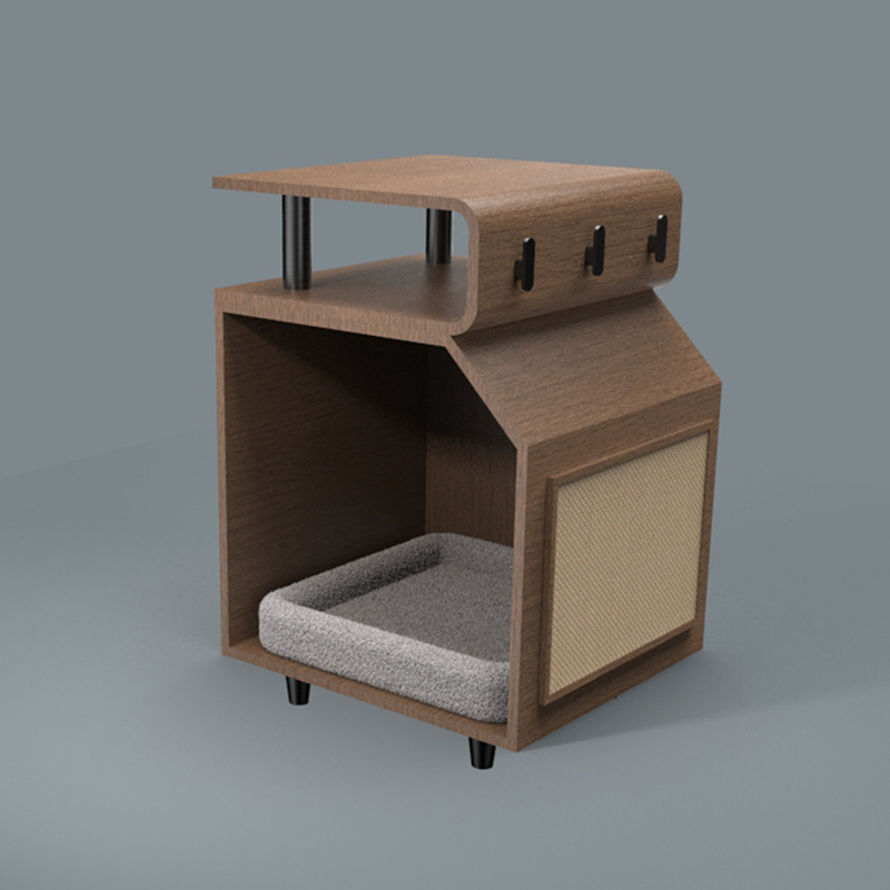 긁힘 보드가있는 나무 애완 동물 침대 고양이 침대 긁힘 보드가있는 나무 애완 동물 침대 고양이 침대