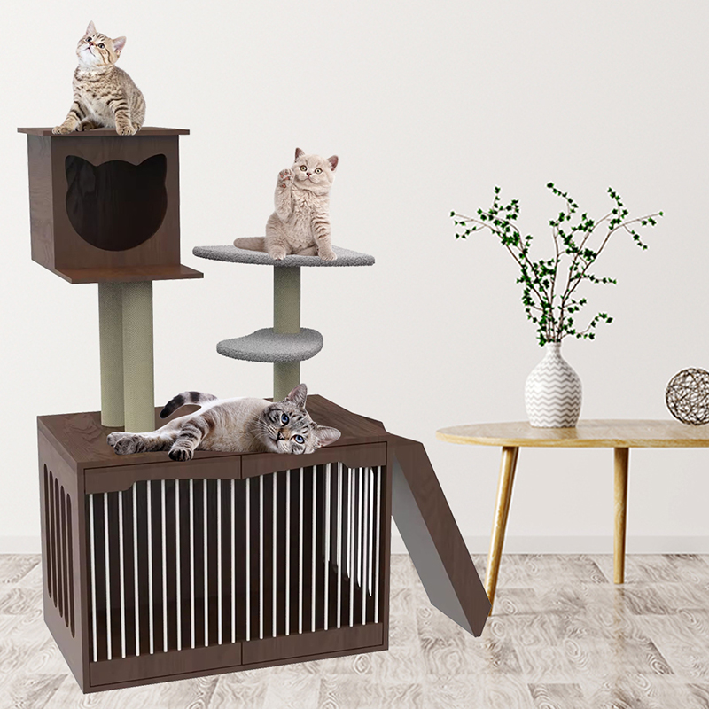 우드 고양이 타워 콘도 등반 프레임 실내 고양이 나무 우드 고양이 타워 콘도 등반 프레임 실내 고양이 나무