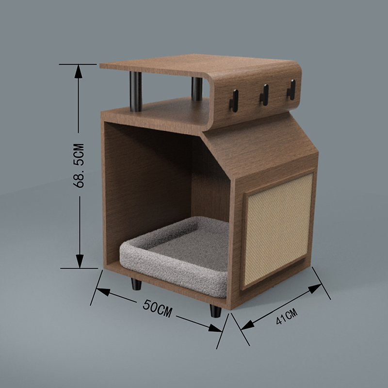 긁힘 보드가있는 나무 애완 동물 침대 고양이 침대 긁힘 보드가있는 나무 애완 동물 침대 고양이 침대