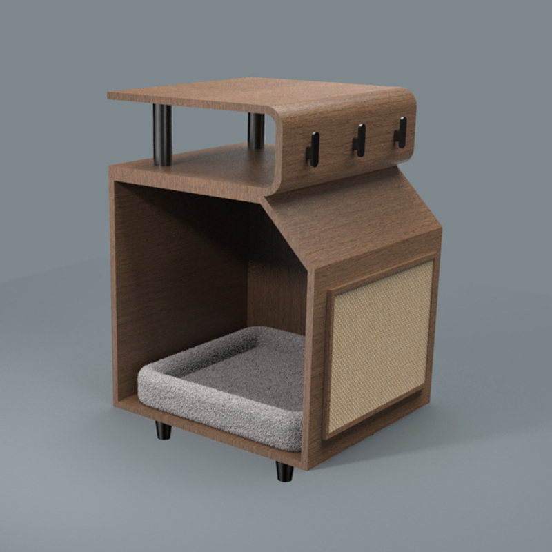 긁힘 보드가있는 나무 애완 동물 침대 고양이 침대 긁힘 보드가있는 나무 애완 동물 침대 고양이 침대