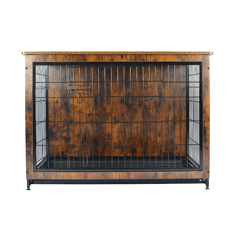 실내 나무 가구 스타일 금속 개 케이지