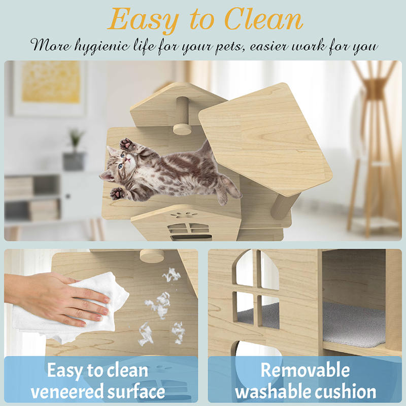 실내 나무 타워 고양이 집 등반 사이알 긁힘 포스트 고양이 나무 실내 나무 타워 고양이 집 등반 사이알 긁힘 포스트 고양이 나무