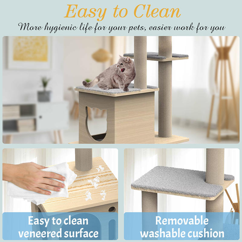 등산 사이알 긁힘 포스트 고양이 나무가있는 실내 나무 타워 등산 사이알 긁힘 포스트 고양이 나무가있는 실내 나무 타워