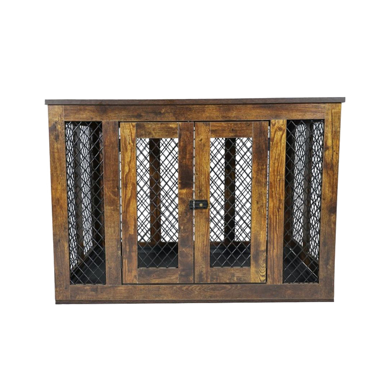 실내 가구 스타일 나무 금속 큰 개 케이지