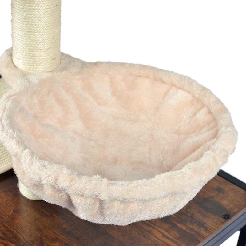 해먹이있는 현대식 나무 및 금속 고양이 나무 실내 타워 콘도 해먹이있는 현대식 나무 및 금속 고양이 나무 실내 타워 콘도