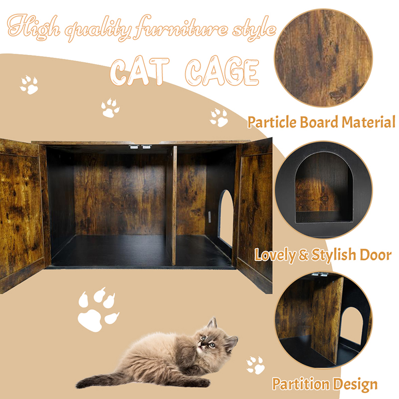 분배기 쓰레기 캐비닛이있는 실내 가구 고양이 케이지 분배기 쓰레기 캐비닛이있는 실내 가구 고양이 케이지
