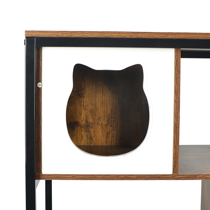 해먹 및 쓰레기 캐비닛이있는 실내 고양이 타워 콘도 고양이 나무 해먹 및 쓰레기 캐비닛이있는 실내 고양이 타워 콘도 고양이 나무