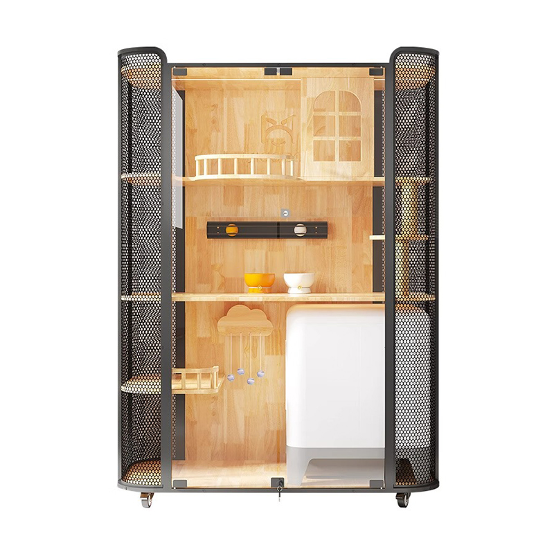 고무 나무 고양이 집 캐비닛 파노라마 빌라 케이지