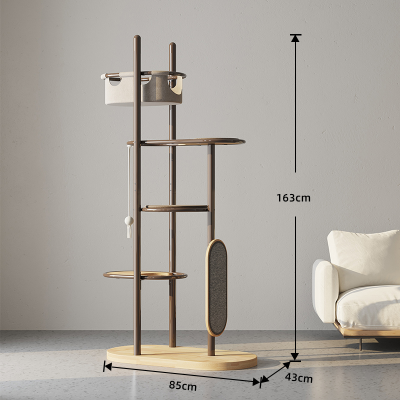 바닥에서 천장까지 키 큰 실내 고무 나무 고양이 나무 타워 콘도가있는 수면 바구니 바닥에서 천장까지 키 큰 실내 고무 나무 고양이 나무 타워 콘도가있는 수면 바구니