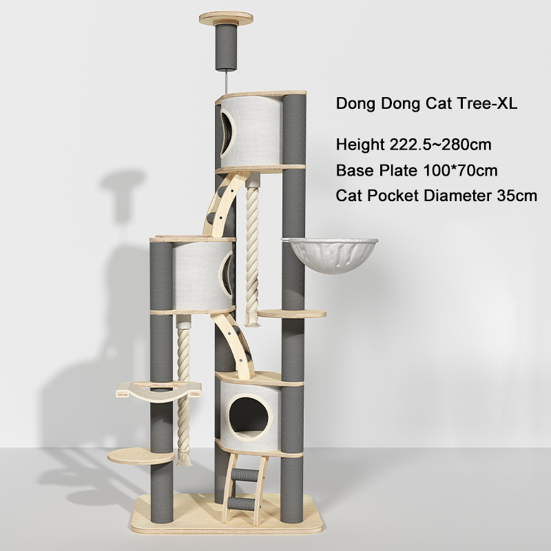 타워 바닥에서 천장까지 실내 단단한 나무 등반 프레임 고양이 나무 타워 바닥에서 천장까지 실내 단단한 나무 등반 프레임 고양이 나무