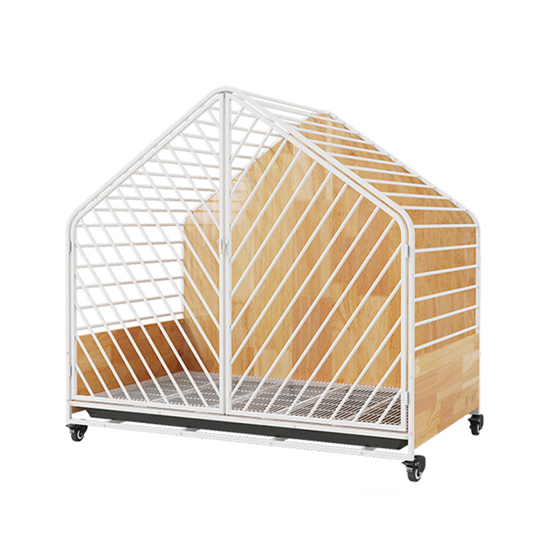 큰 나무 강철 실내 개 케이지